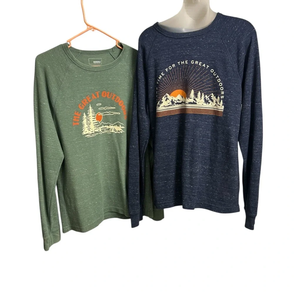 Sonoma Goods for Life “The Great Outdoors” Thermal Long Sleeve Tops Bundle L